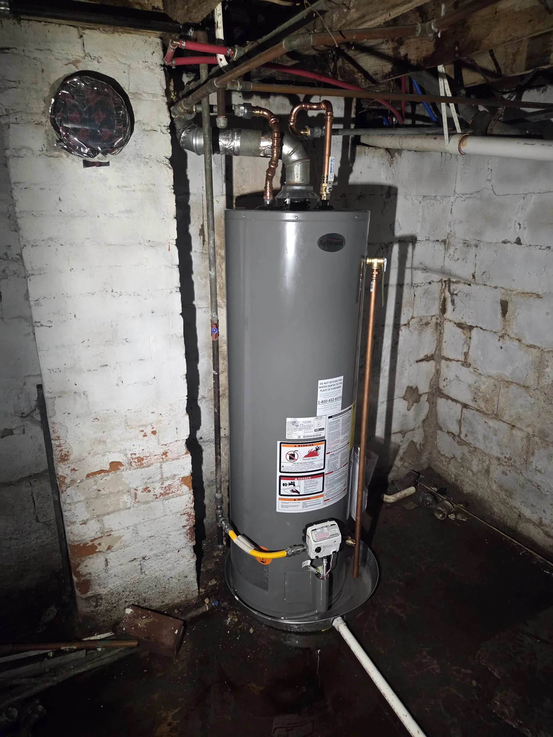 New water heater and supply lines installed by Honey Go Fix It